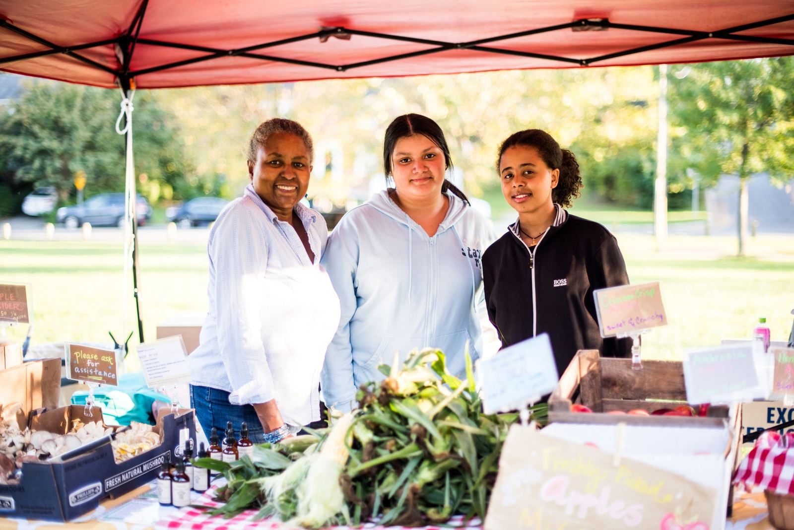 Fresh produce at the neighborhood farmers market